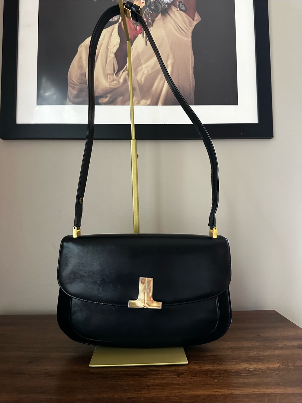 Lanvin Paris Logo Flap Lock Shoulder Bag